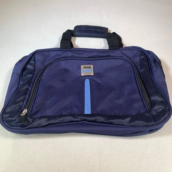 JEEP BRAND CARRY ON LAPTOP COMPUTER BAG  BLUE ZIPPER CLOSURE - Picture 2 of 8